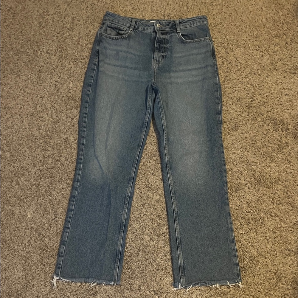 Zara Straight Leg Mid-rise Boyfriend Jeans